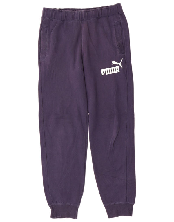 Pantaloni da tuta grafica da uomo Puma Joggers medi in cotone blu navy