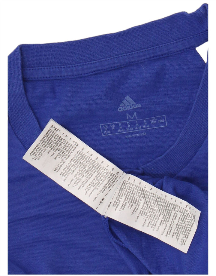 T-shirt da donna ADIDAS Top UK 12/14 cotone blu medio