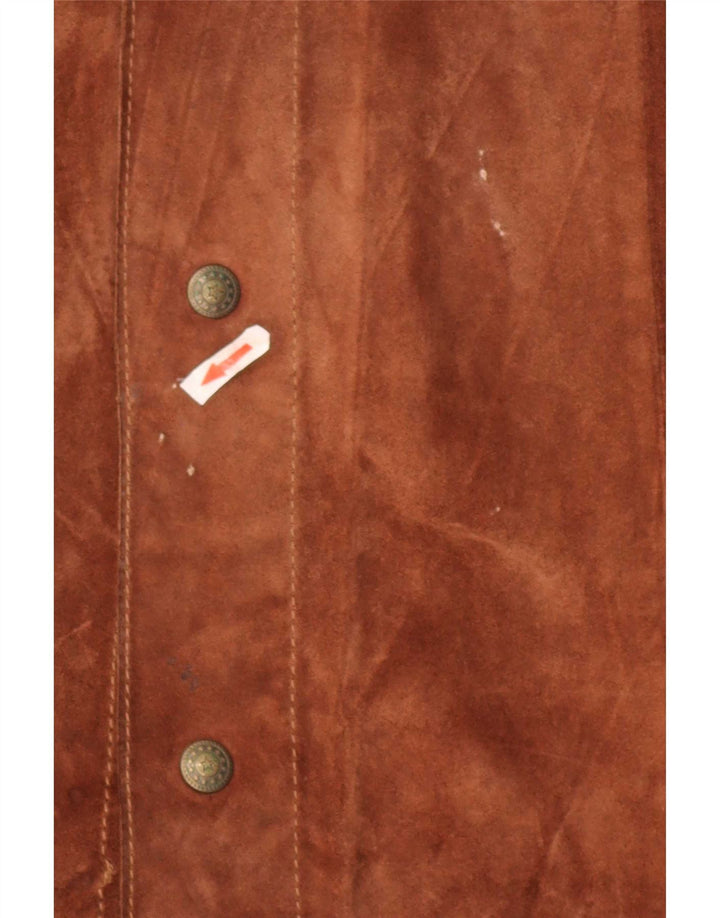 Giacca vintage in pelle scamosciata da uomo UK 38 Marrone medio