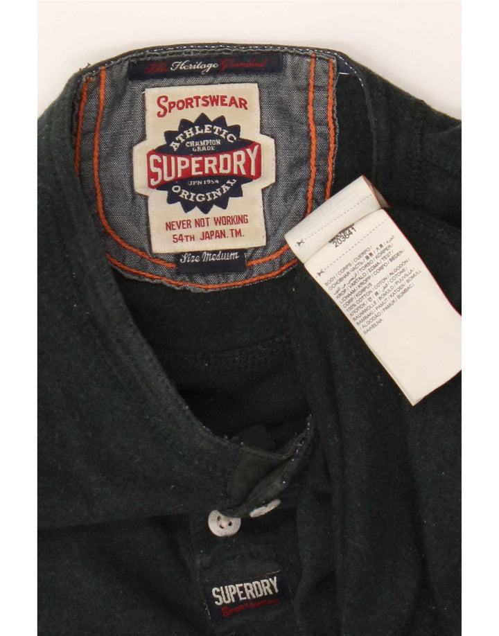 Top grafico da uomo Superdry a maniche lunghe in cotone blu navy medio