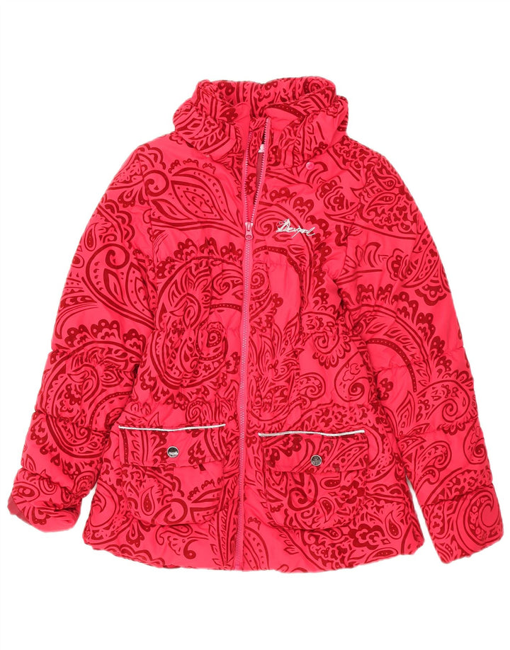 Desigual Giacca Imbottita Bambina 13-14 Anni Rosso Paisley
