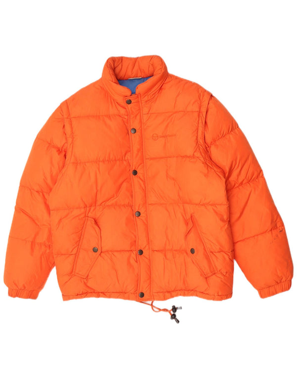 Giacca imbottita con cappuccio da uomo Sergio Tacchini UK 36 Small Arancione Poliammide