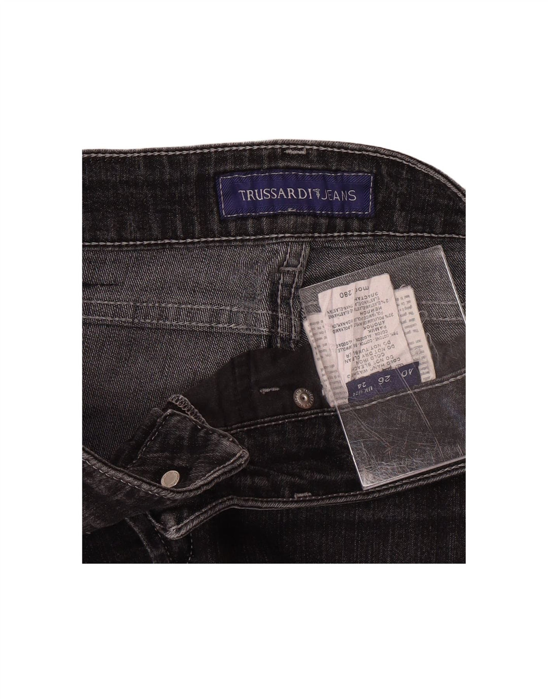 TRUSSARDI Womens Straight Jeans W26 L26 Black Cotton