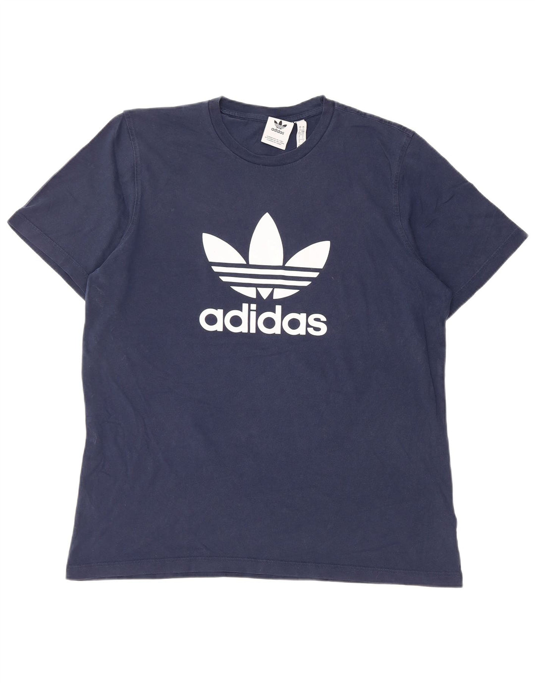 T-shirt grafica da uomo ADIDAS Top grande in cotone blu navy