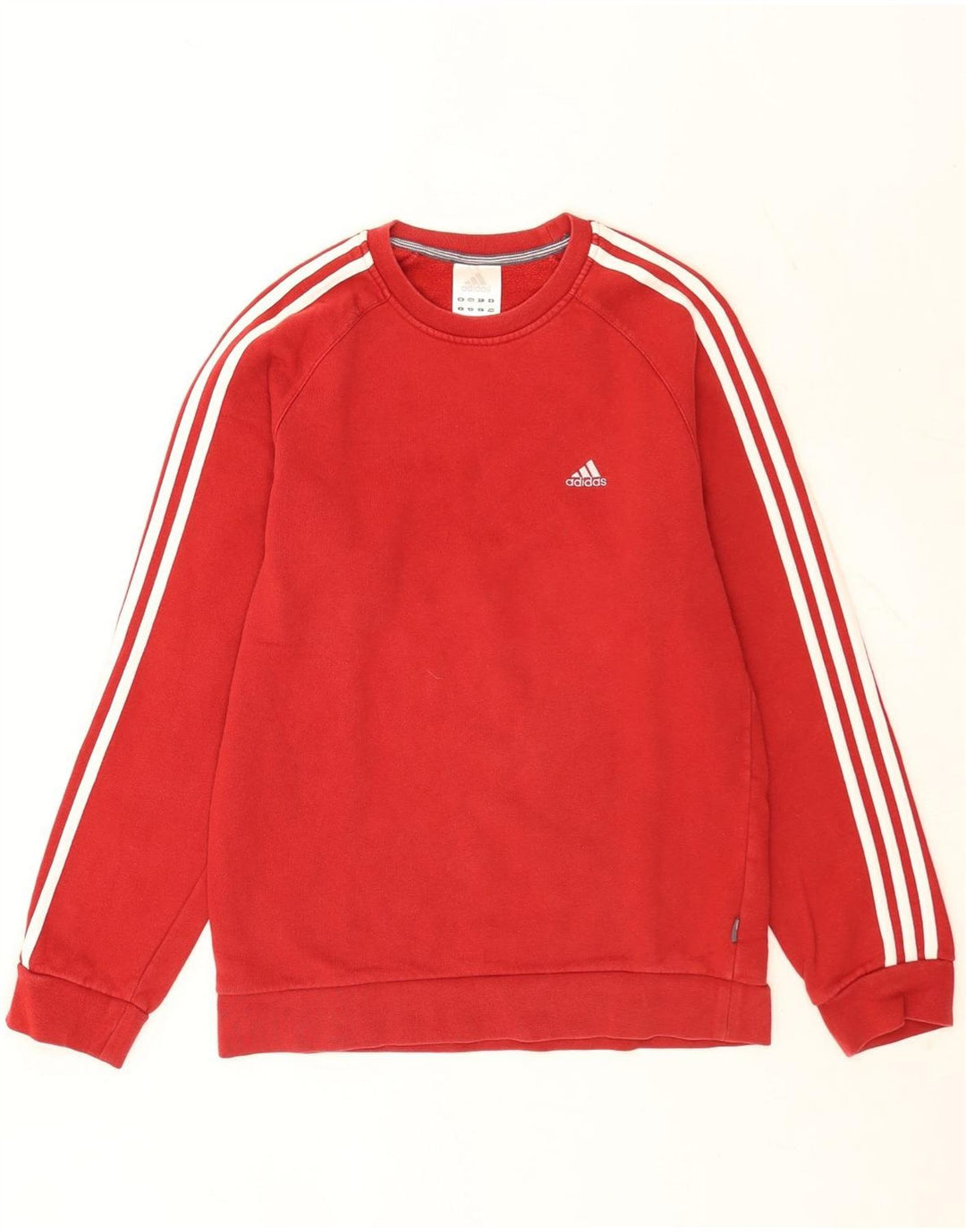 Felpa Adidas da uomo maglione piccolo rosso color block in cotone