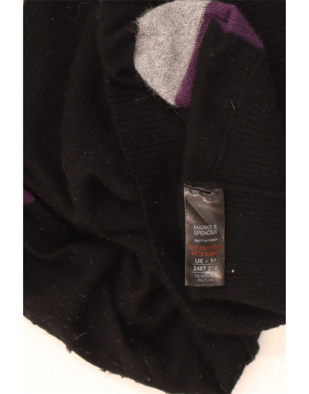Abito maglione da donna Marks & Spencer UK 14 medio a righe multicolore