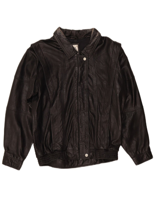Giacca in pelle da donna Zara UK 14 media nera