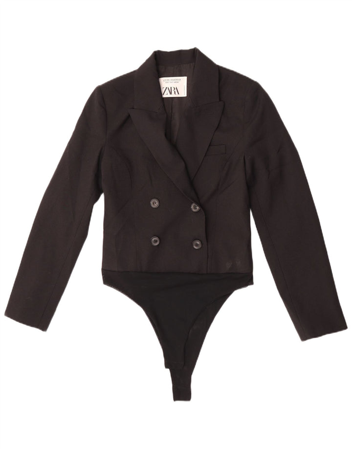 Body Zara da donna UK 10 piccolo poliestere color block nero