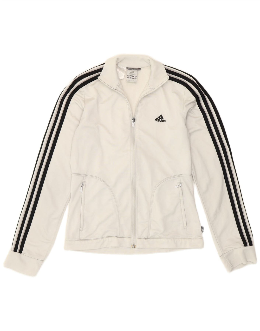 Giacca da ginnastica da donna Adidas UK 10 piccola poliestere grigio