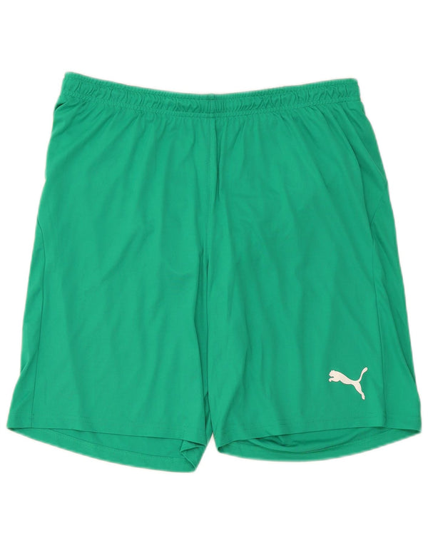 Pantaloncini sportivi Puma da uomo grandi in poliestere verde