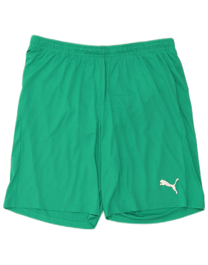 Pantaloncini sportivi Puma da uomo grandi in poliestere verde