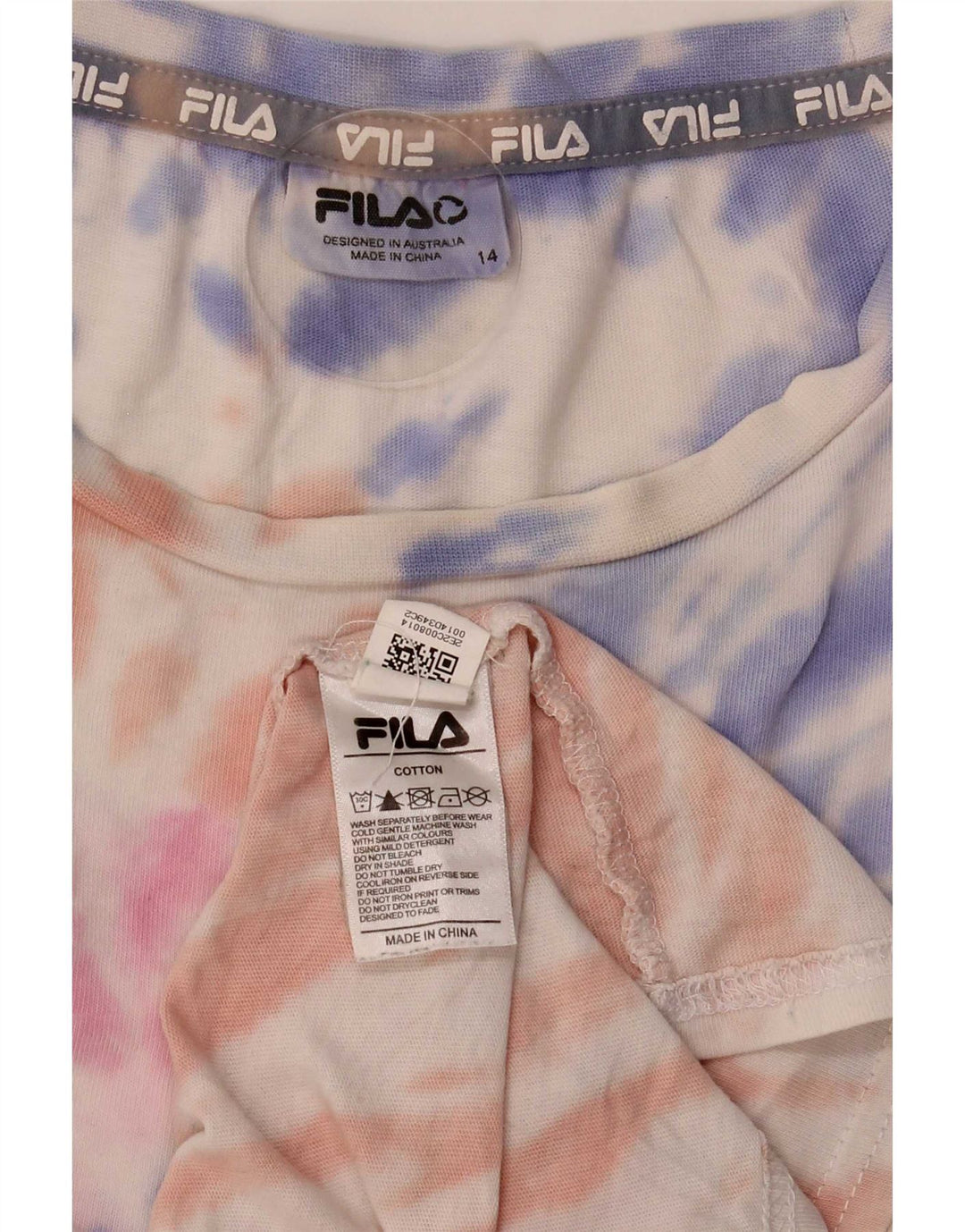 Fila T-shirt da bambino Top 13-14 anni in cotone tie dye multicolore