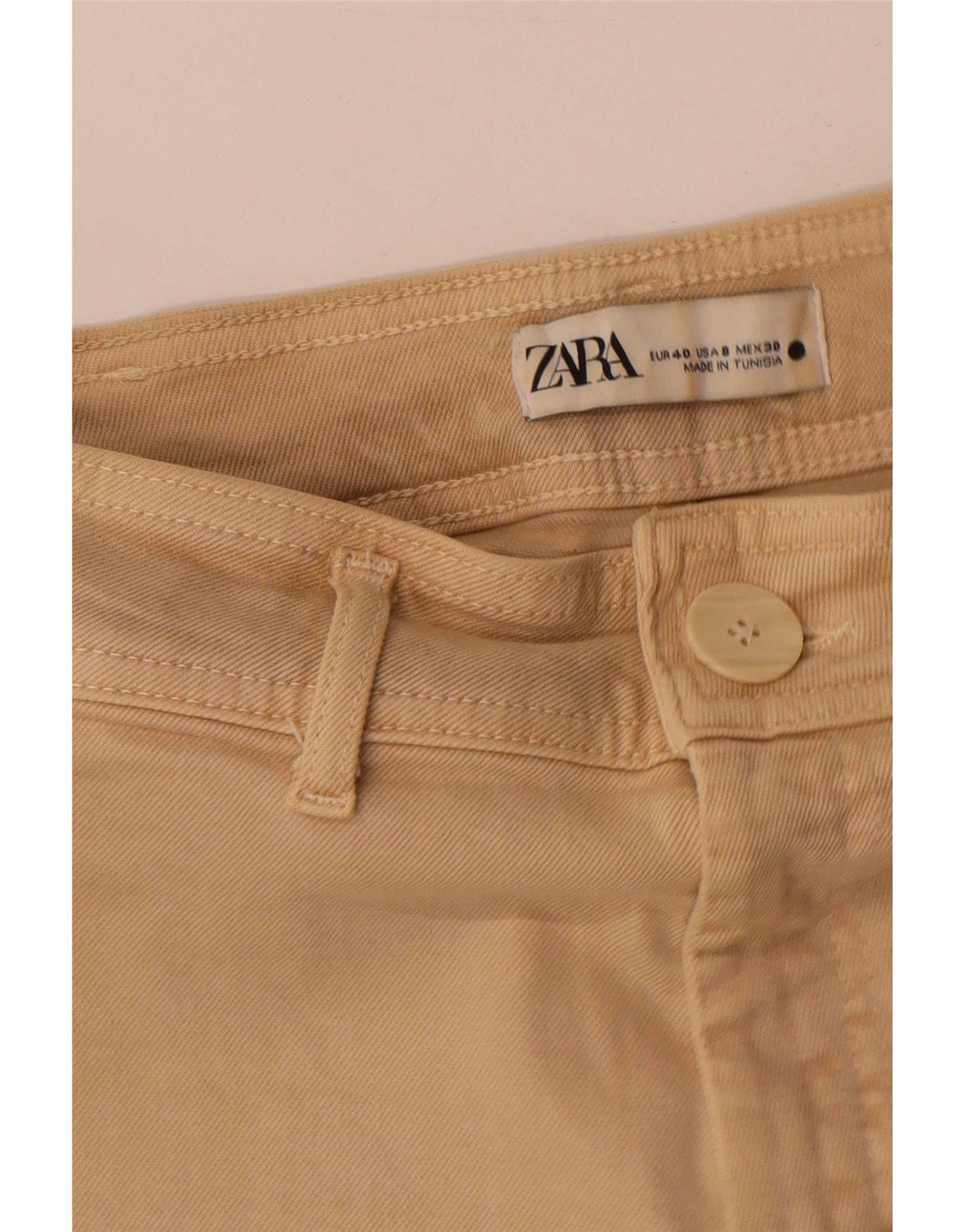 Jeans Zara da donna a gamba larga EU 40 medio W30 L31 Beige