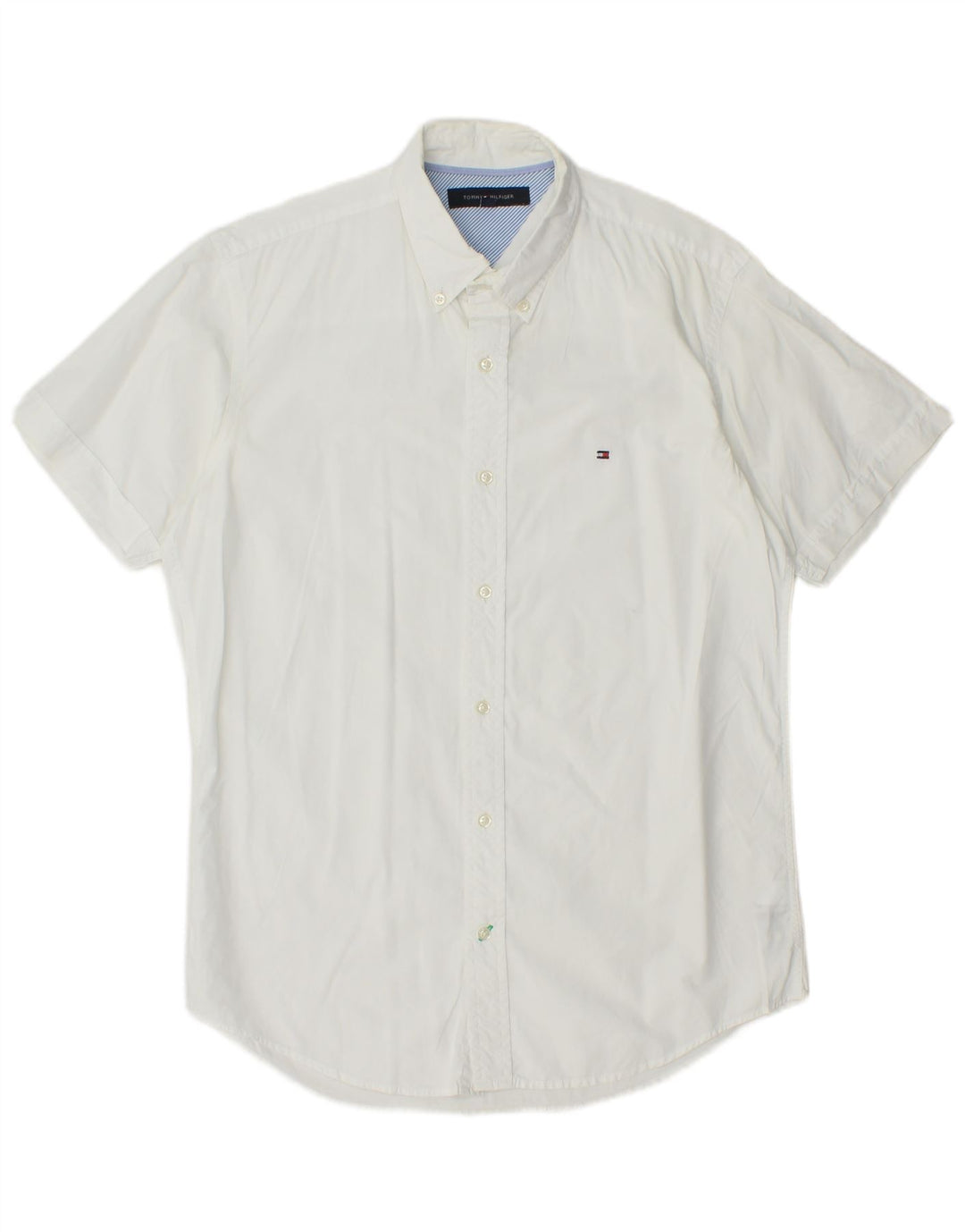 TOMMY HILFIGER Camicia a maniche corte da uomo in cotone bianco medio