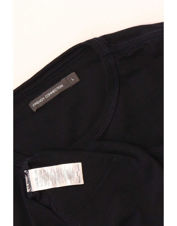 T-shirt da uomo French Connection Top grande in cotone blu navy