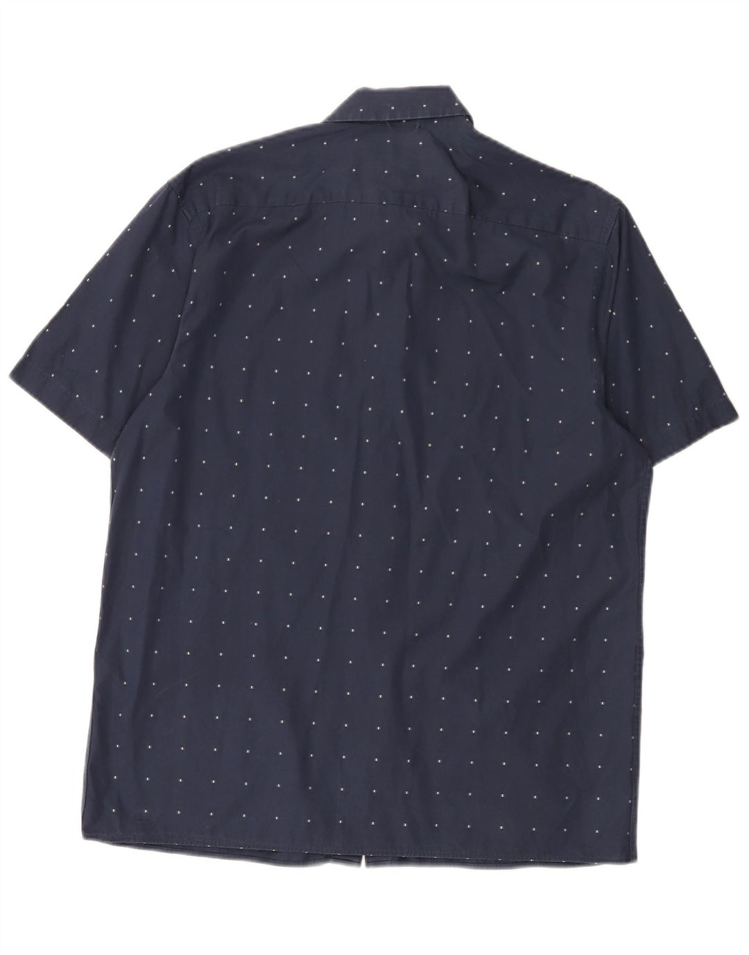 Ted Baker Camicia a maniche corte da uomo Taglia 3 Cotone geometrico blu navy medio