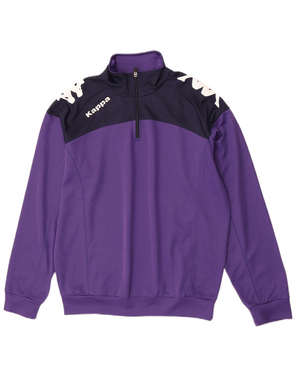 Giacca da tuta da uomo con grafica Kappa con zip e collo XL viola color block