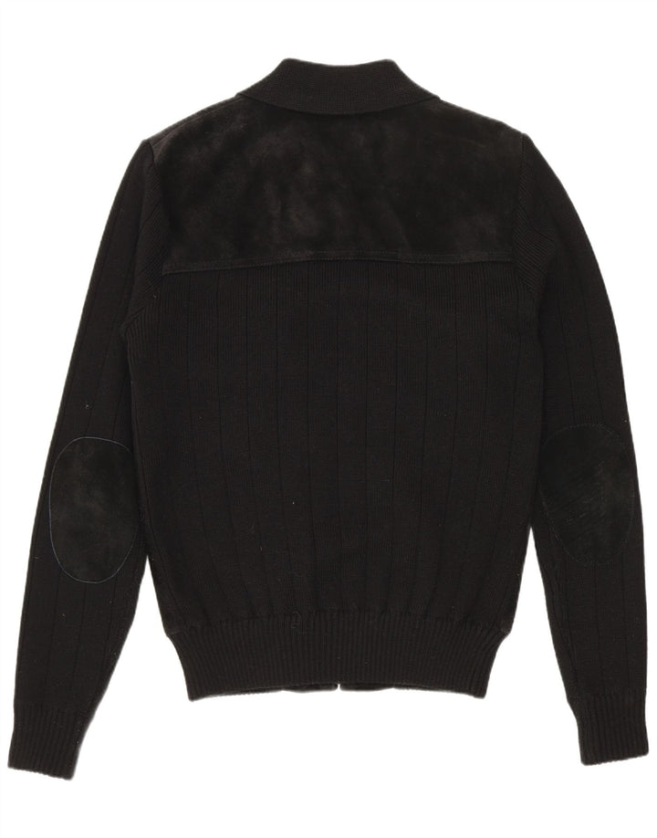 Giubbotto bomber in pelle scamosciata da uomo VINTAGE EU 50 grande in pelle nera