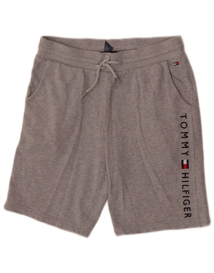 Pantaloncini sportivi grafici da uomo Tommy Hilfiger piccoli in cotone grigio