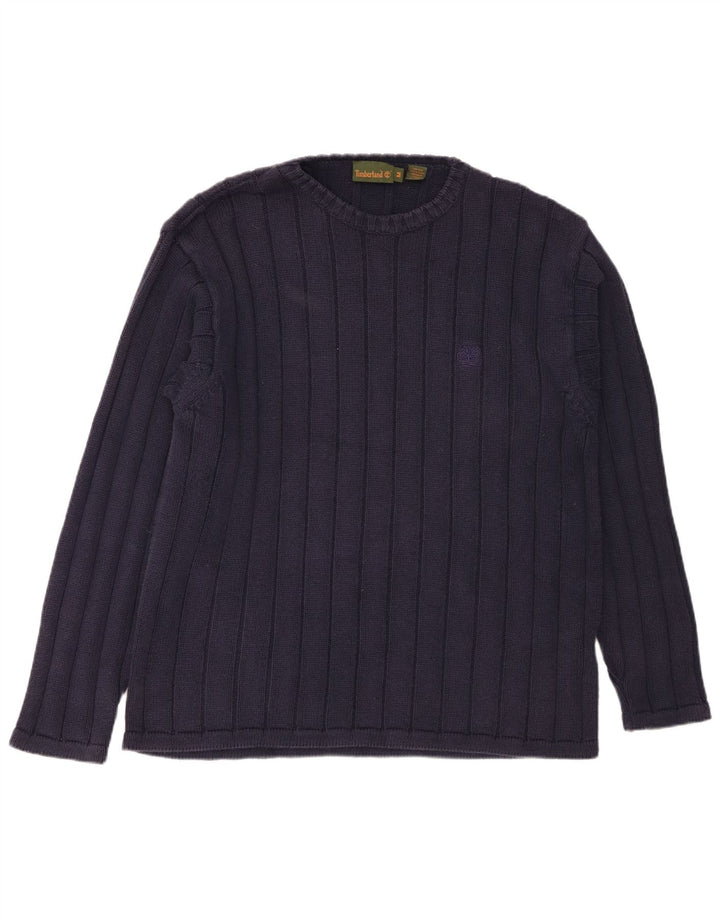 Maglione maglione girocollo da uomo Timberland cotone medio blu navy