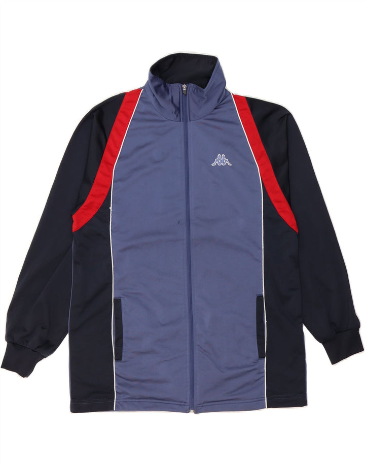 KAPPA Mens Tracksuit Top Jacket Large Navy Blue Colourblock Polyester Vintage Kappa and Second-Hand Kappa from Messina Hembry 