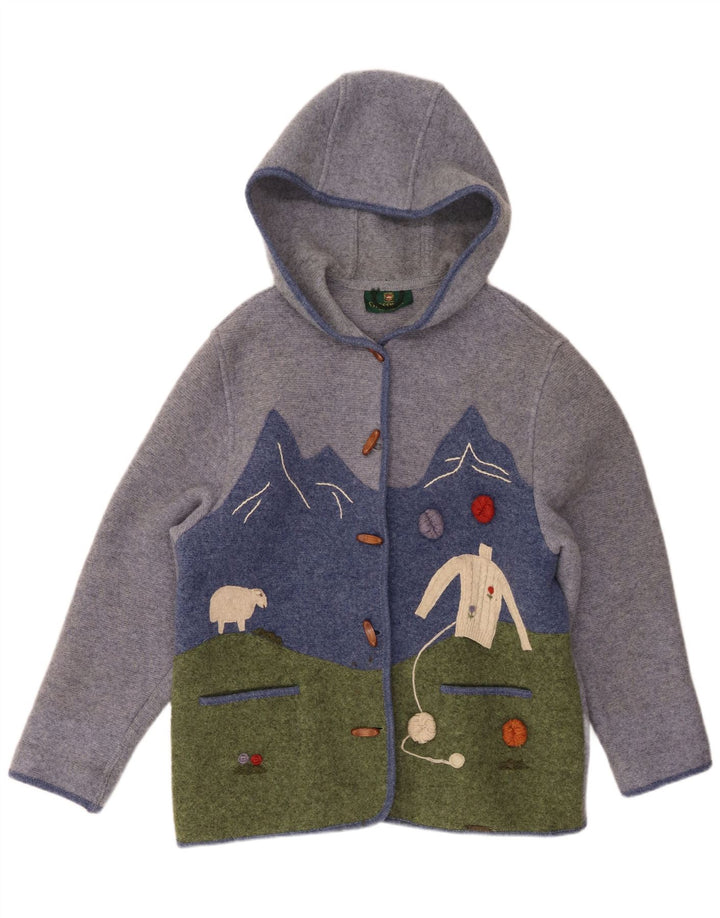 Giesswein Montgomery con cappuccio da donna UK 14 Large Grigio Colourblock