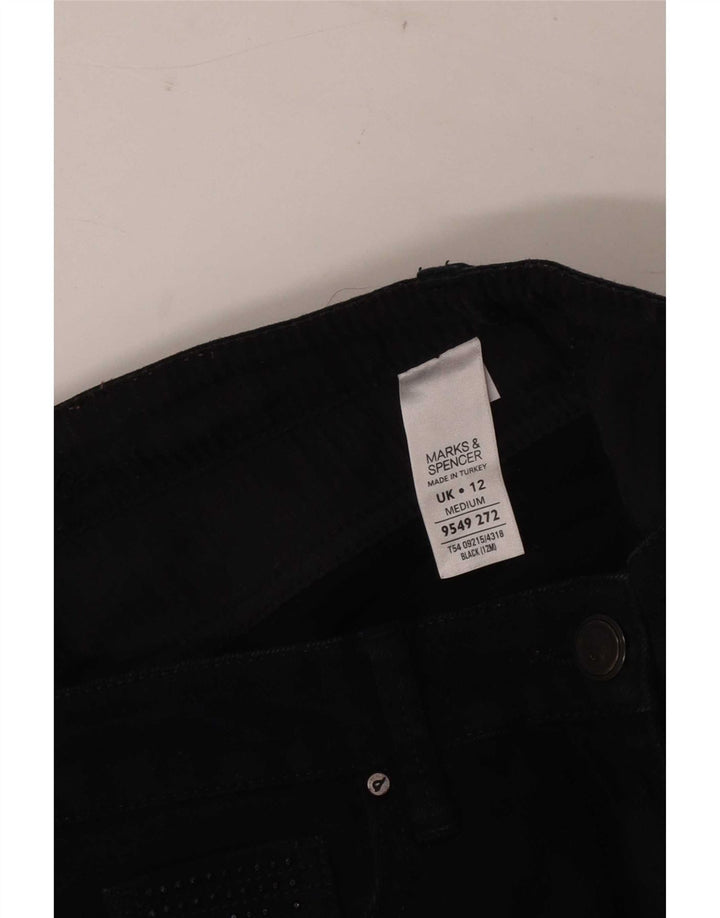 Jeans Bootcut da donna Marks & Spencer UK 12 Medio W30 L30 Cotone nero