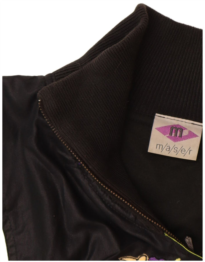 Giacca a vento grafica da donna Maser M UK 16 Large Black Colourblock