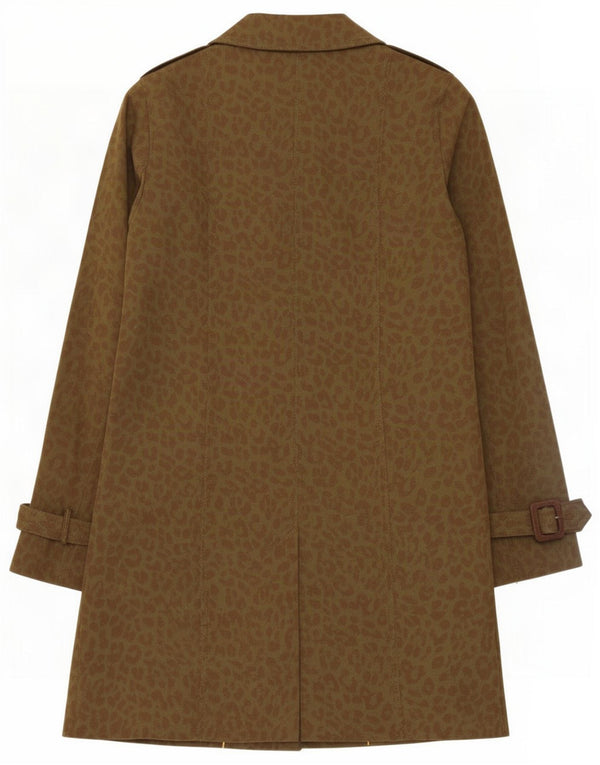 Trench da donna Zara UK 12 medio kaki stampa animalier