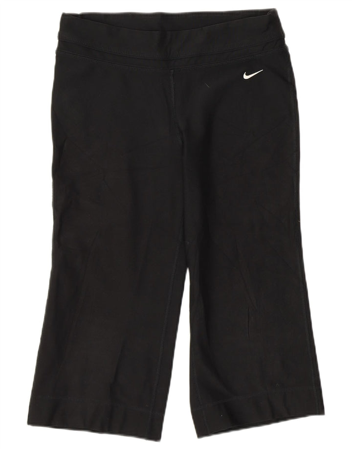 Pantaloni della tuta Nike Capri da donna UK 8/10 piccoli poliestere nero
