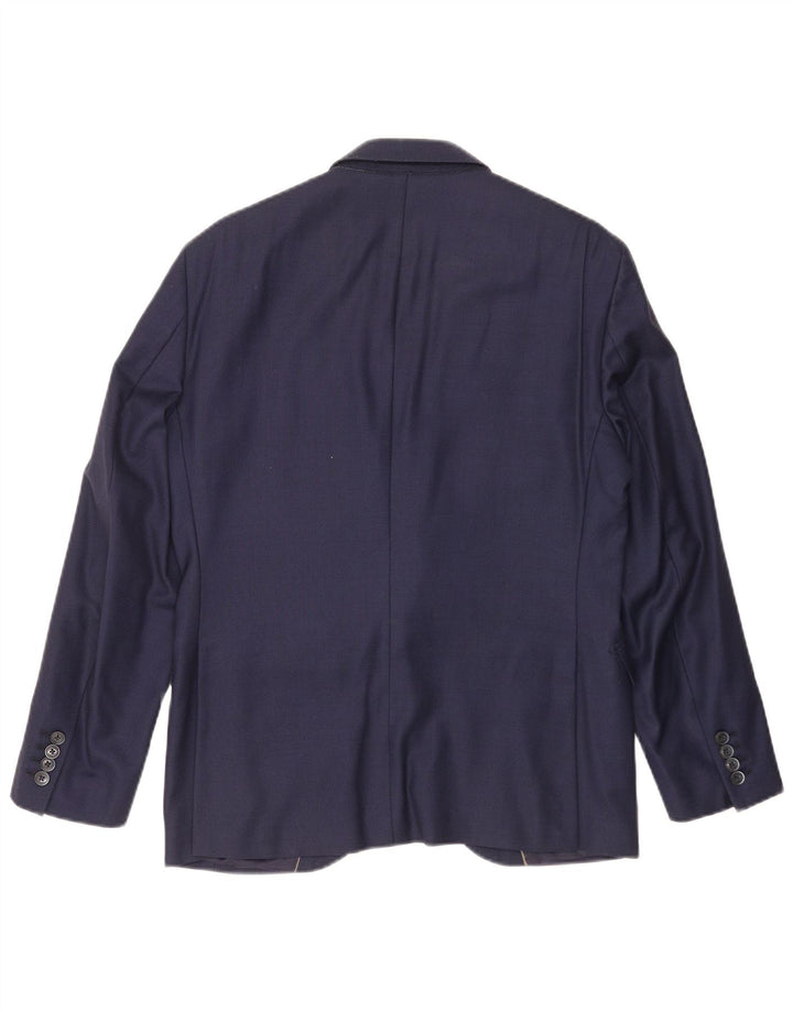 Giacca blazer da uomo a 2 bottoni Hackett UK 40 grande in lana blu navy
