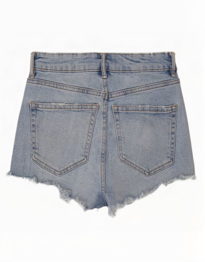 Pantaloncini in denim invecchiato Zara da donna EU 32 2XS W22 Blu
