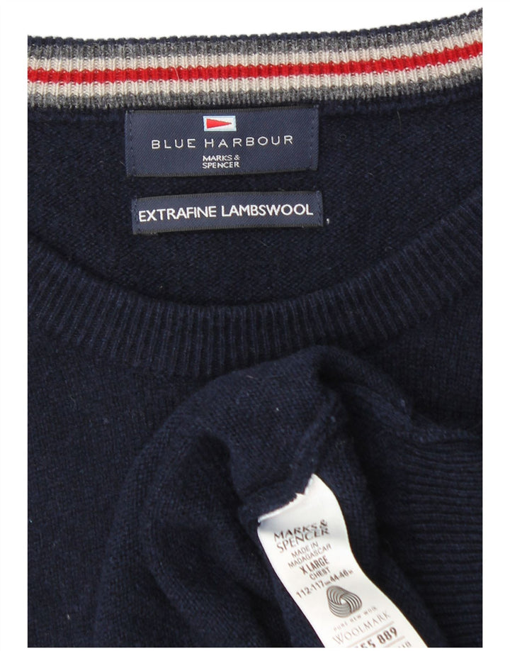 Maglione maglione girocollo da uomo Marks & Spencer blu Harbour XL blu navy