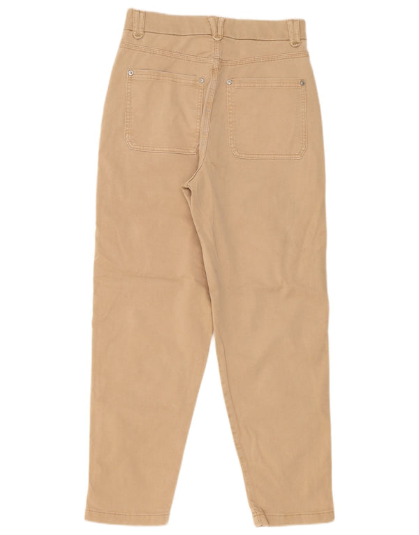 Pantaloni chino a vita alta da donna Marks & Spencer UK 8 piccoli W26 L27 Beige
