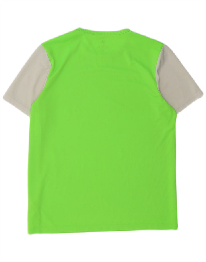 T-shirt Adidas Climalite da uomo, grande, in poliestere color block verde