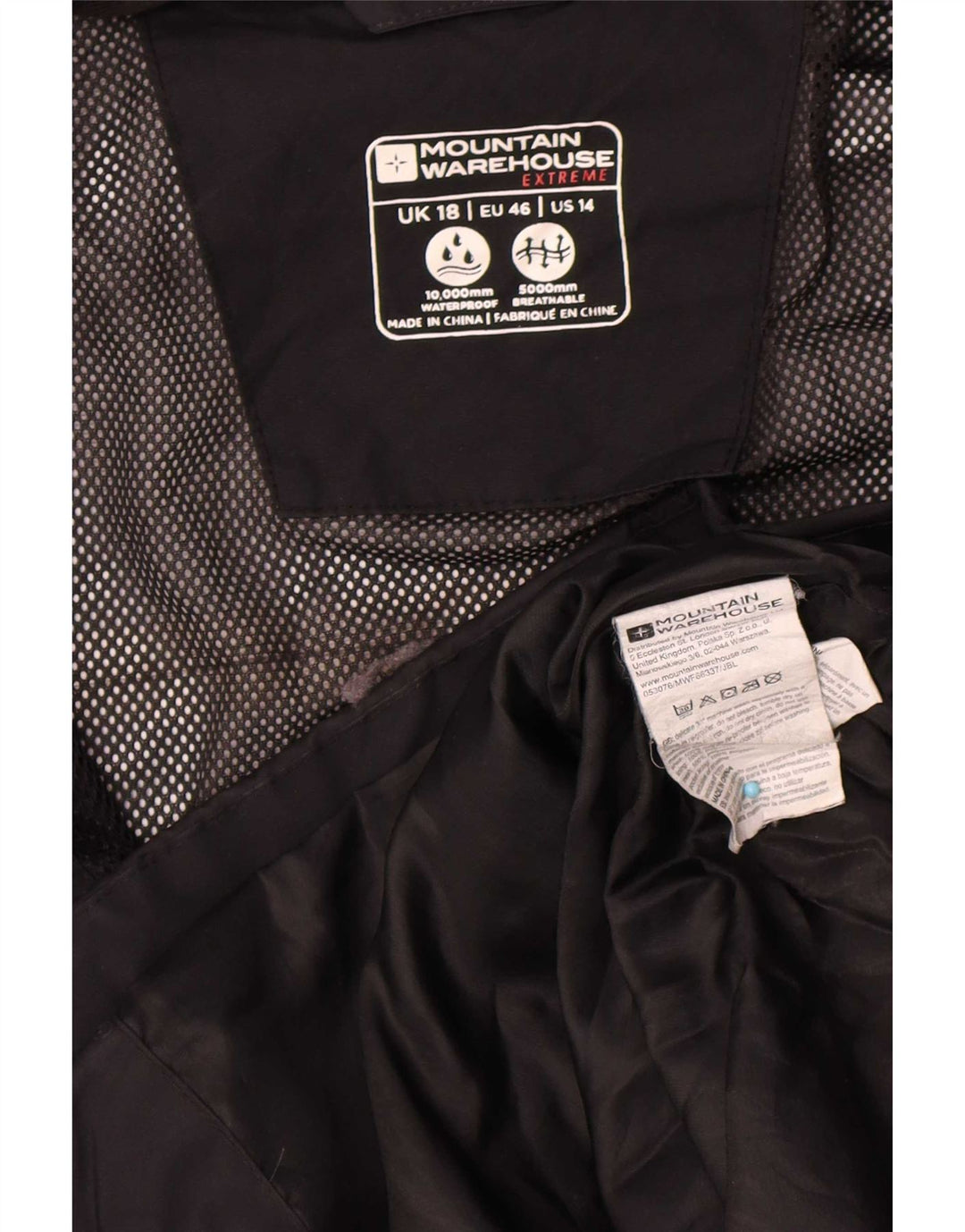 Giacca antipioggia oversize con cappuccio da donna Mountain Warehouse UK 18 XL Nera