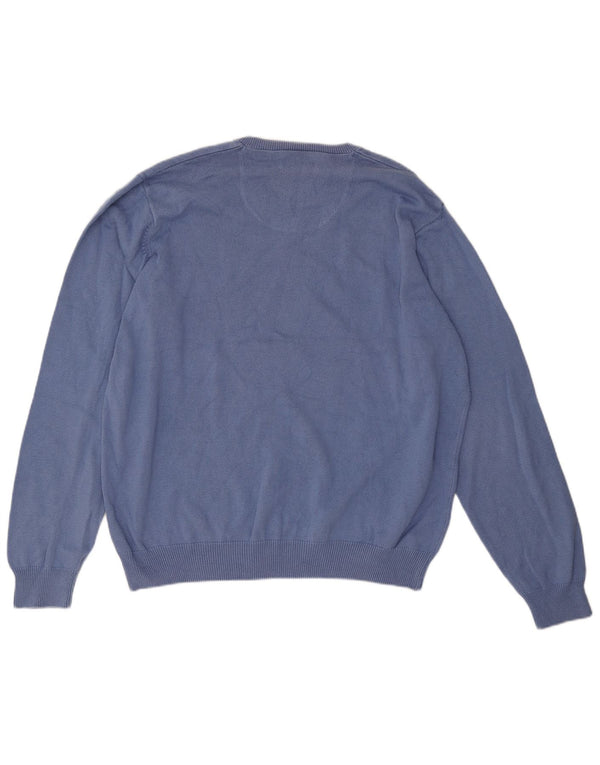 Maglione da uomo con scollo a V blu Harbour Marks & Spencer XL in cotone