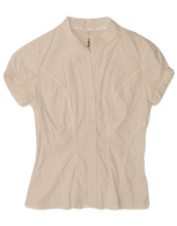 PEPE Jeans Camicia a maniche corte da donna Camicetta UK 8 Small Bianca