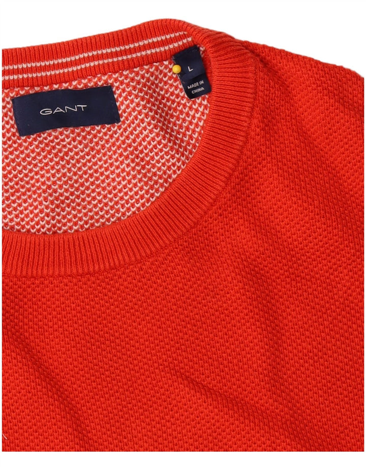Gant Uomo Maglione Girocollo Maglione Grande Cotone Arancione