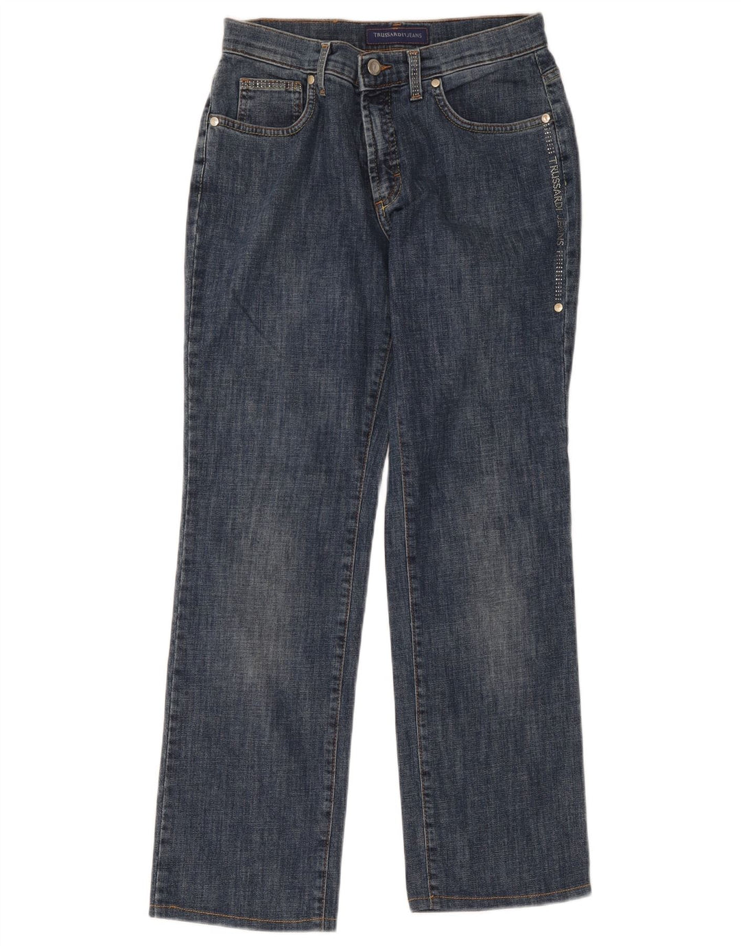 Jeans Straight Donna Trussardi W27 L27 Blu Cotone