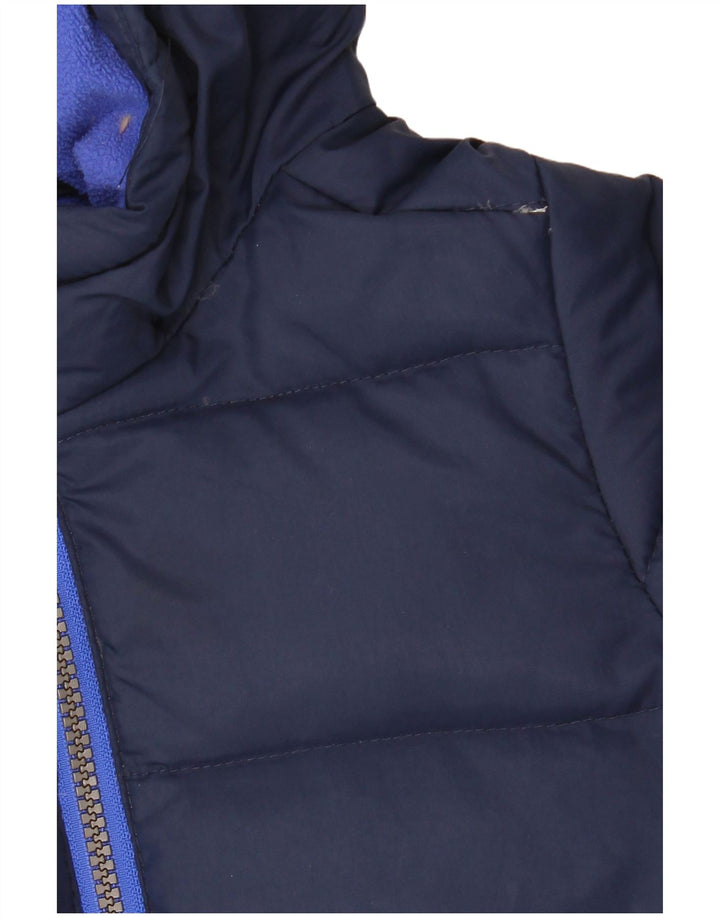 Giacca imbottita con cappuccio grafica da bambino Benetton 5-6 anni blu navy