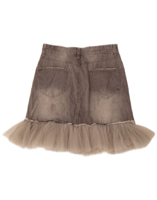 Gonna in denim invecchiato OVS da donna media W27 in cotone grigio