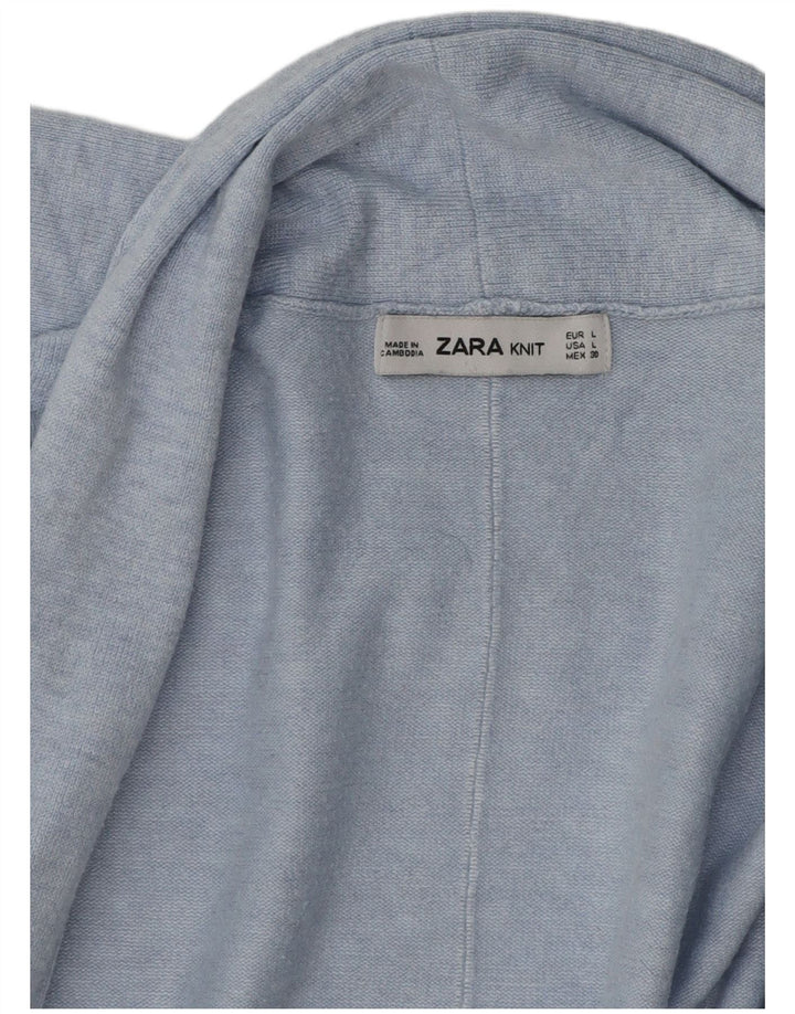 Maglione cardigan aperto a linea lunga da donna Zara UK 16 grande blu
