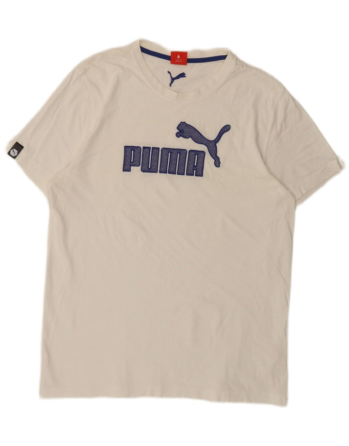 T-shirt grafica da uomo Puma Large bianca