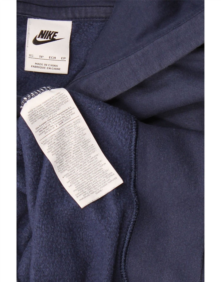 Felpa con cappuccio grafica da uomo NIKE XS in cotone blu navy