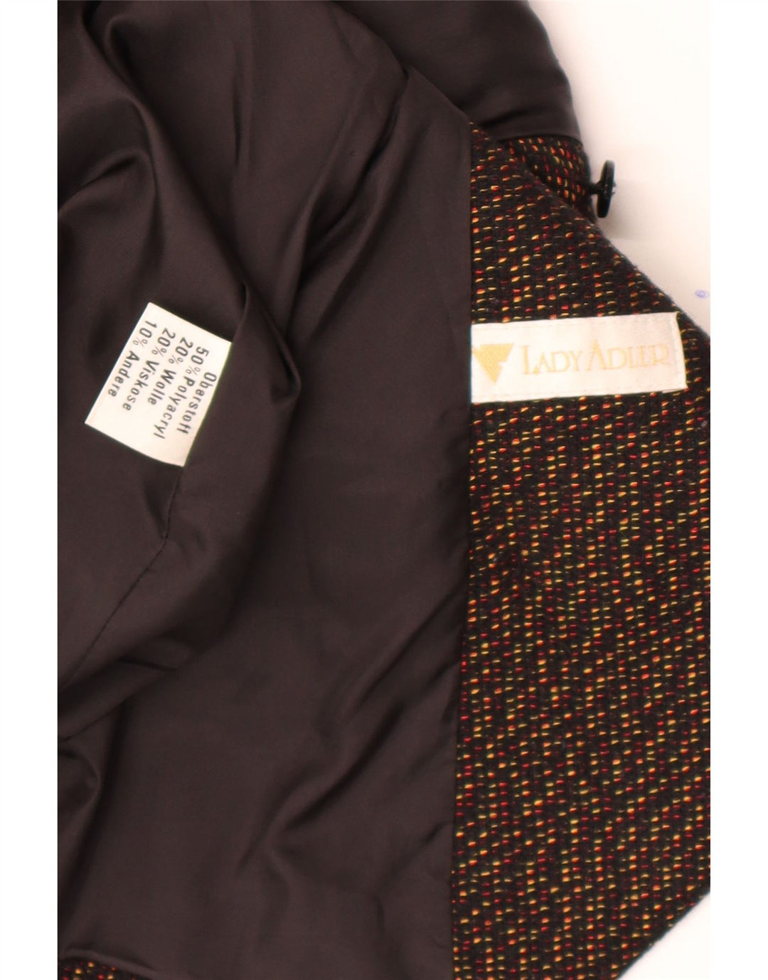 Giacca blazer doppiopetto vintage da donna UK 16 grande stampa animalier marrone