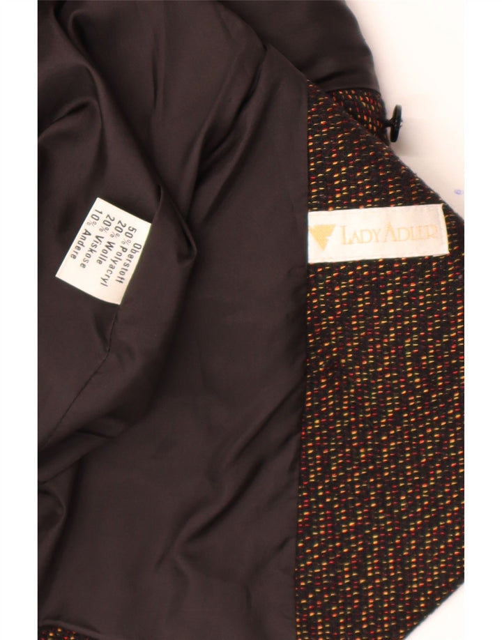 Giacca blazer doppiopetto vintage da donna UK 16 grande stampa animalier marrone