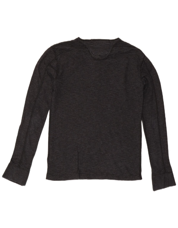 Top da uomo a maniche lunghe SUPERDRY in cotone grigio medio