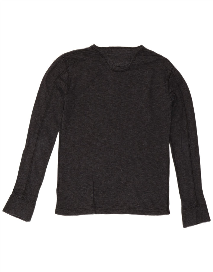 Top da uomo a maniche lunghe SUPERDRY in cotone grigio medio