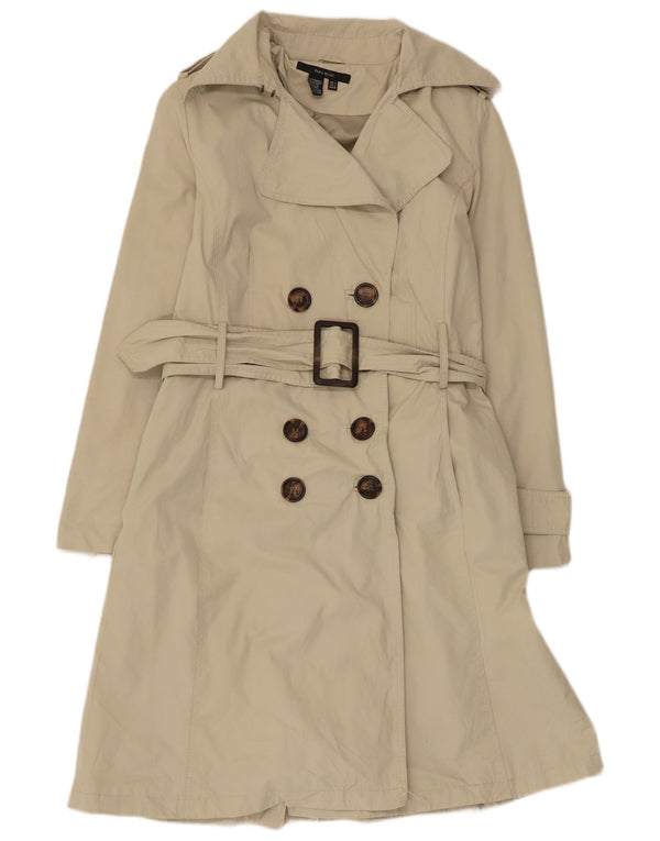Trench doppiopetto da donna Zara UK 14 grande poliestere beige